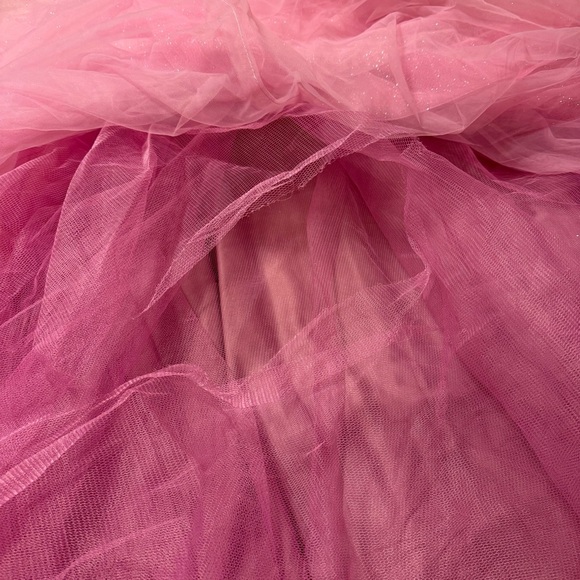 MAC DUGGAL Strapless Glitter Tulle Gown Sparkle Maxi Dress Pink Formal prom - Picture 14 of 17